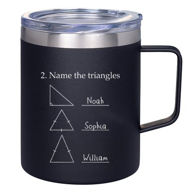Name The Triangles Math Problem Funny Math Lover 12oz Stainless Steel Coffee Mug