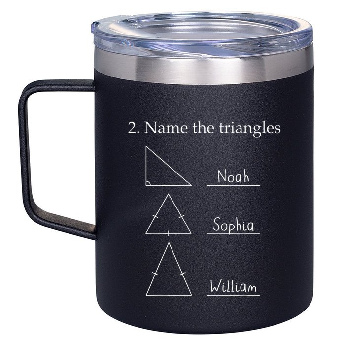 Name The Triangles Math Problem Funny Math Lover 12oz Stainless Steel Coffee Mug