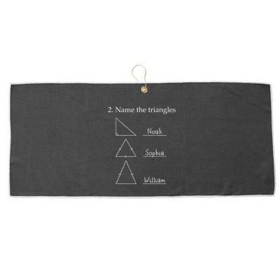 Name The Triangles Math Problem Funny Math Lover Large Microfiber Waffle Golf Towel