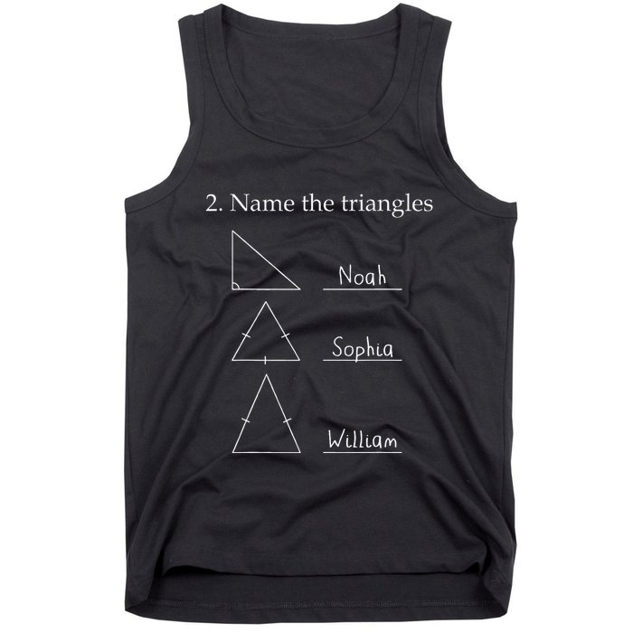 Name The Triangles Math Problem Funny Math Lover Tank Top