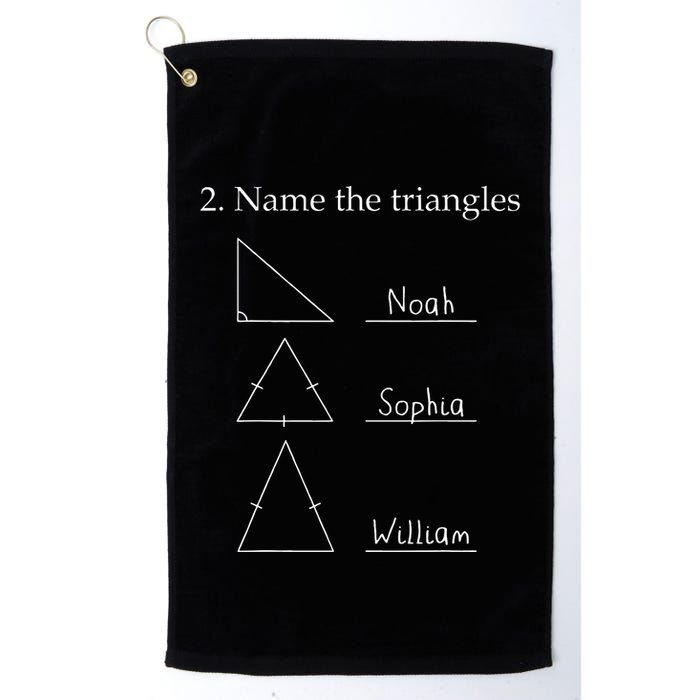 Name The Triangles Math Problem Funny Math Lover Golf Towel