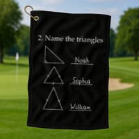 Name The Triangles Math Problem Funny Math Lover Golf Towel