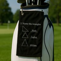 Name The Triangles Math Problem Funny Math Lover Golf Towel