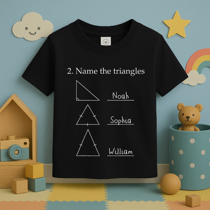 Name The Triangles Math Problem Funny Math Lover Toddler T-Shirt