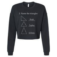 Name The Triangles Math Problem Funny Math Lover Cropped Pullover Crew