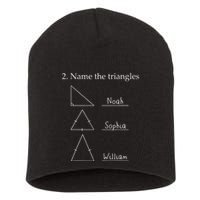 Name The Triangles Math Problem Funny Math Lover Short Acrylic Beanie
