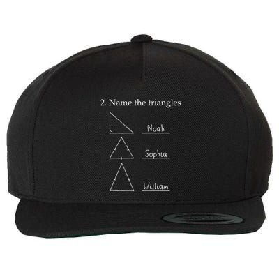 Name The Triangles Math Problem Funny Math Lover Wool Snapback Cap
