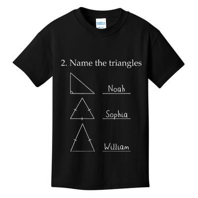 Name The Triangles Math Problem Funny Math Lover Kids T-Shirt