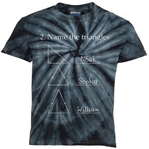 Name The Triangles Math Problem Funny Math Lover Kids Tie-Dye T-Shirt