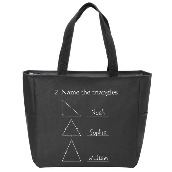 Name The Triangles Math Problem Funny Math Lover Zip Tote Bag