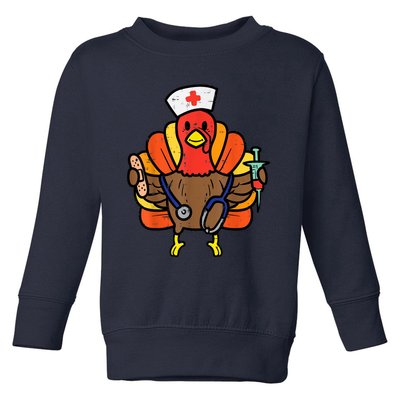 Nurse Turkey Thanksgiving Scrub Top For Nurses Fall Toddler Sweatshirt