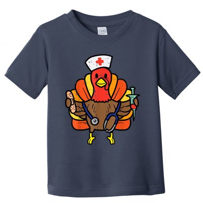 Nurse Turkey Thanksgiving Scrub Top For Nurses Fall Toddler T-Shirt