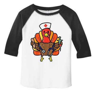 Nurse Turkey Thanksgiving Scrub Top For Nurses Fall Toddler Fine Jersey T-Shirt