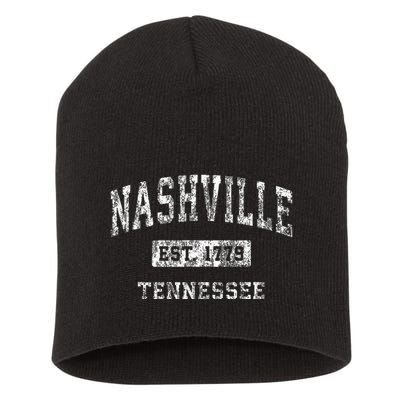 Nashville Tennessee Tn Vintage Established Sports Short Acrylic Beanie
