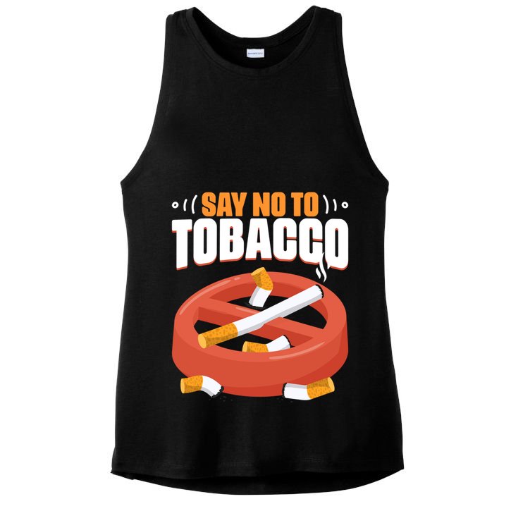 No To Tobacco Gift No Tobacco Day Anti Cigarettes Anti Smoking Gift Ladies PosiCharge Tri-Blend Wicking Tank
