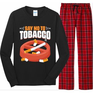 No To Tobacco Gift No Tobacco Day Anti Cigarettes Anti Smoking Gift Long Sleeve Pajama Set