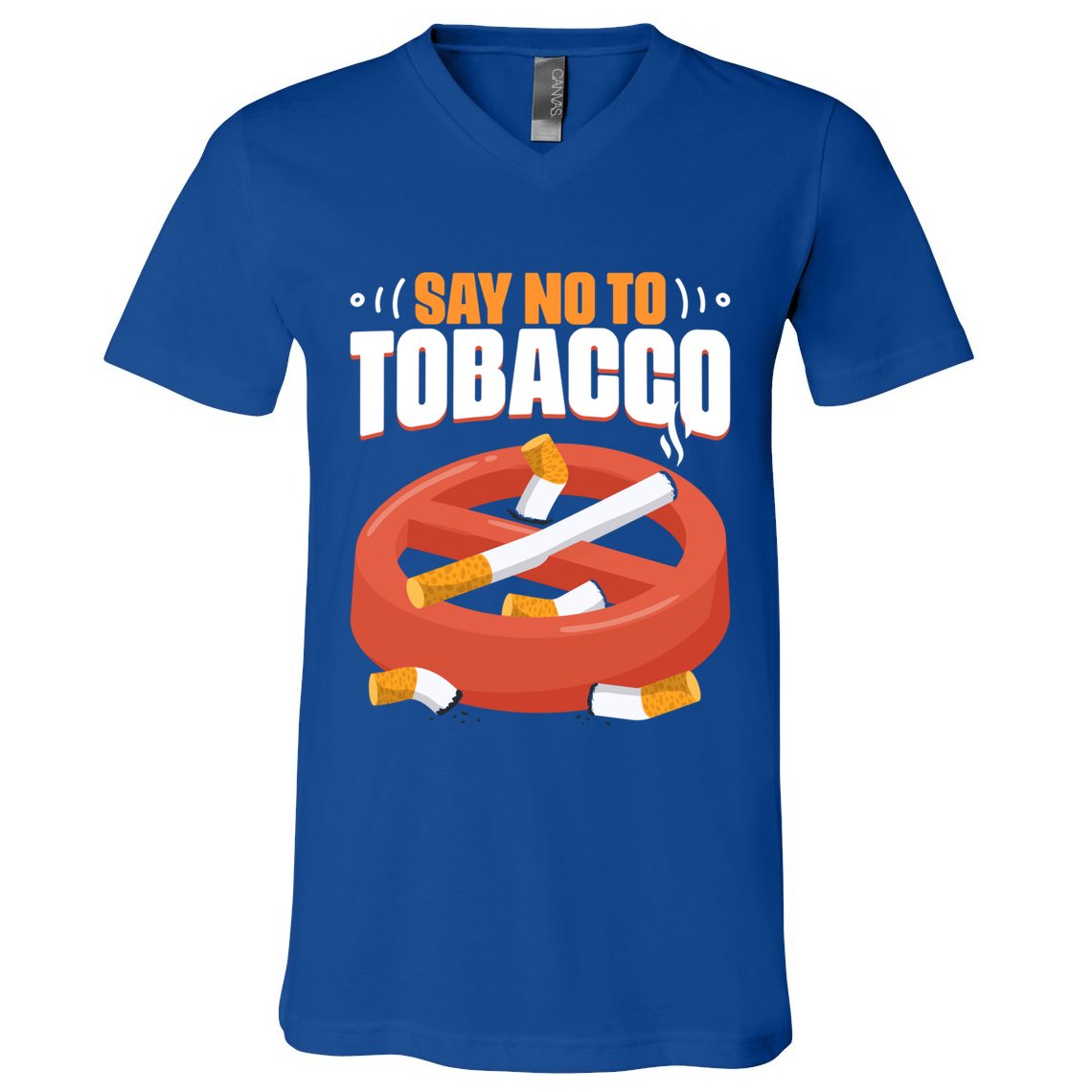 No To Tobacco Gift No Tobacco Day Anti Cigarettes Anti Smoking Gift V-Neck T-Shirt