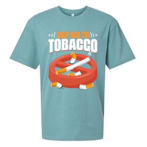 No To Tobacco Gift No Tobacco Day Anti Cigarettes Anti Smoking Gift Sueded Cloud Jersey T-Shirt