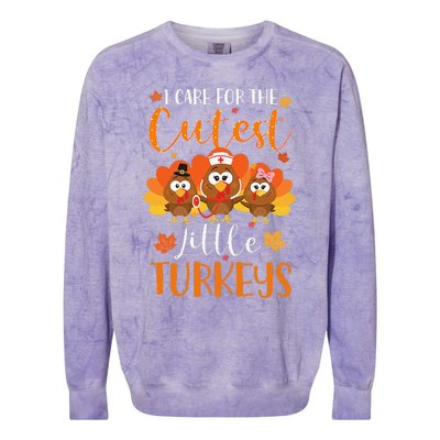 Nurse Turkey Thanksgiving Nurse Day NICU Nurse Colorblast Crewneck Sweatshirt