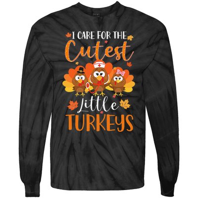 Nurse Turkey Thanksgiving Nurse Day NICU Nurse Tie-Dye Long Sleeve Shirt