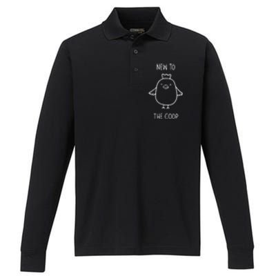 New To The Coop Chicken Performance Long Sleeve Polo