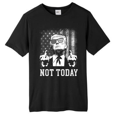 Not Today Trump 2024 Us American Flag Rally Shooting Gift Tall Fusion ChromaSoft Performance T-Shirt