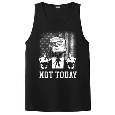 Not Today Trump 2024 Us American Flag Rally Shooting Gift PosiCharge Competitor Tank