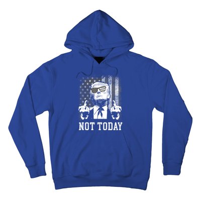 Not Today Trump 2024 Us American Flag Rally Shooting Gift Hoodie