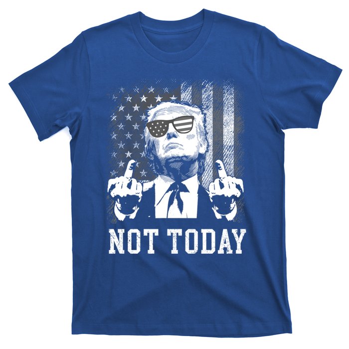 Not Today Trump 2024 Us American Flag Rally Shooting Gift T-Shirt