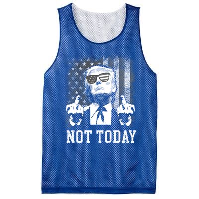 Not Today Trump 2024 Us American Flag Rally Shooting Gift Mesh Reversible Basketball Jersey Tank