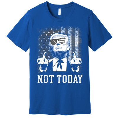 Not Today Trump 2024 Us American Flag Rally Shooting Gift Premium T-Shirt