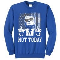 Not Today Trump 2024 Us American Flag Rally Shooting Gift Tall Sweatshirt