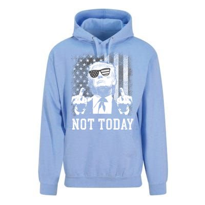 Not Today Trump 2024 Us American Flag Rally Shooting Gift Unisex Surf Hoodie