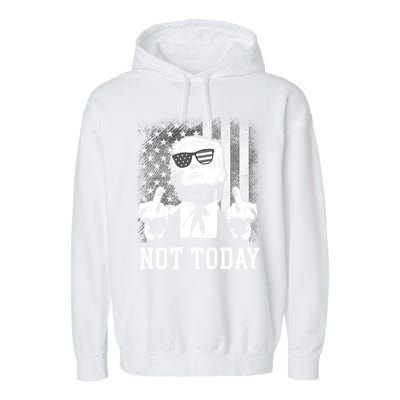 Not Today Trump 2024 Us American Flag Rally Shooting Gift Garment-Dyed Fleece Hoodie