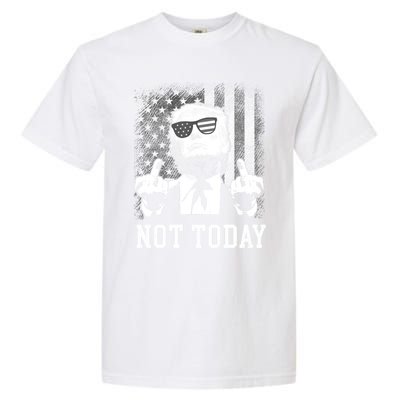 Not Today Trump 2024 Us American Flag Rally Shooting Gift Garment-Dyed Heavyweight T-Shirt