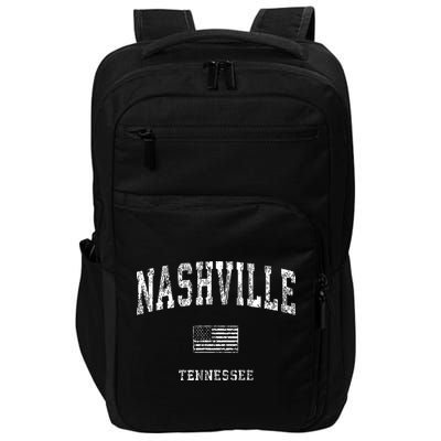 Nashville Tennessee Tn Vintage American Flag Impact Tech Backpack