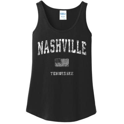 Nashville Tennessee Tn Vintage American Flag Ladies Essential Tank