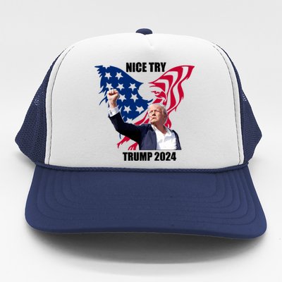 Nice Try Trump 2024 Trucker Hat