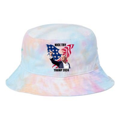 Nice Try Trump 2024 Tie Dye Newport Bucket Hat