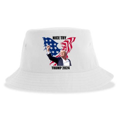 Nice Try Trump 2024 Sustainable Bucket Hat