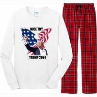 Nice Try Trump 2024 Long Sleeve Pajama Set