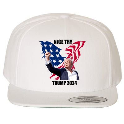 Nice Try Trump 2024 Wool Snapback Cap