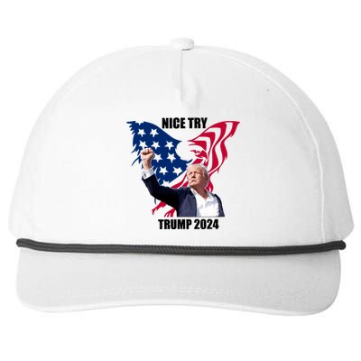 Nice Try Trump 2024 Snapback Five-Panel Rope Hat