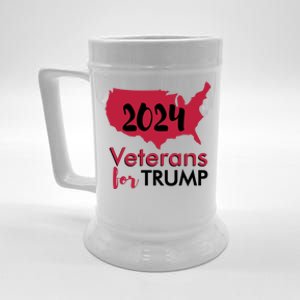 Nice Trump Tee Veterans For Trump 2024 Conservative Cute Gift Beer Stein