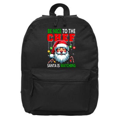 Nice To The Chef Santa Is Watching Funny Joke Xmas 16 in Basic Backpack