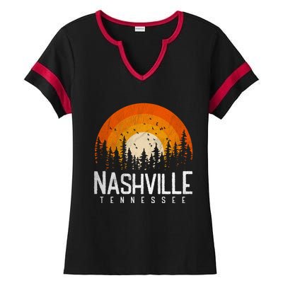 Nashville Tennessee Tn Gift Retro Style Vintage 80s Gift Great Gift Ladies Halftime Notch Neck Tee