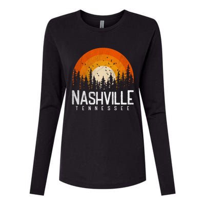 Nashville Tennessee Tn Gift Retro Style Vintage 80s Gift Great Gift Womens Cotton Relaxed Long Sleeve T-Shirt