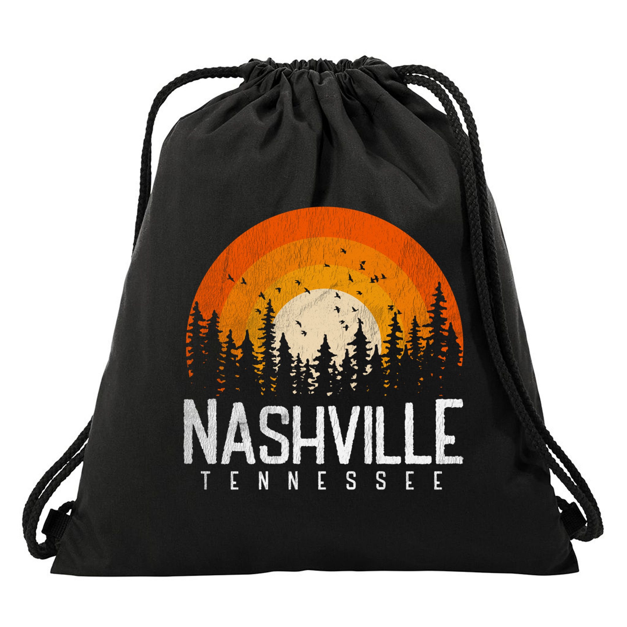 Nashville Tennessee Tn Gift Retro Style Vintage 80s Gift Great Gift Drawstring Bag