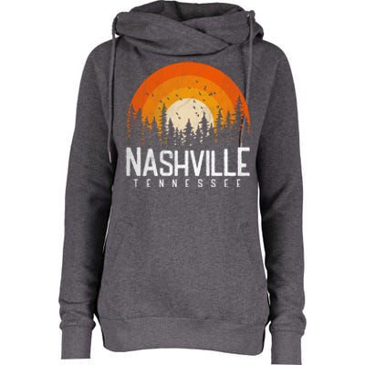 Nashville Tennessee Tn Gift Retro Style Vintage 80s Gift Great Gift Womens Funnel Neck Pullover Hood