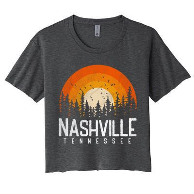 Nashville Tennessee Tn Gift Retro Style Vintage 80s Gift Great Gift Women's Crop Top Tee